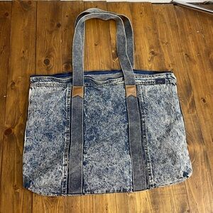Shane vintage zip top denim tote bag